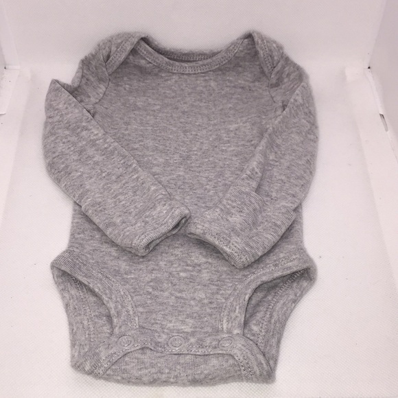 Carter’s Newborn Bodysuit Diaper Shirt with Mitts Grey NB Unisex - Picture 2 of 9